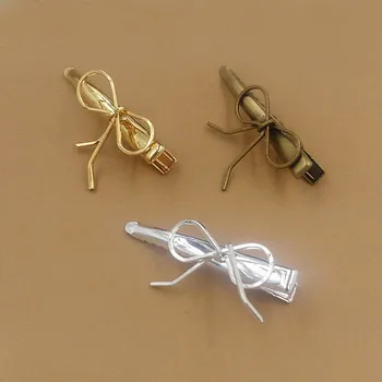 

30*38mm Vintage Filigree Bowknot Bobby Pins Clip Crocodile Duckbill Hair Clip With Teeth Alligator Clips Hairpins Multi-color