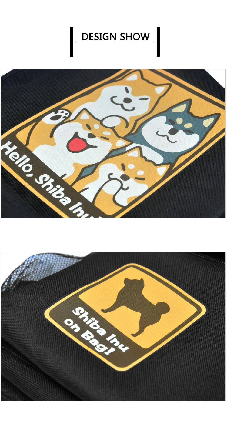 Рюкзак MeanCat Doge, черный, хаки, Оксфорд, школьный рюкзак, Шиба ину, сумки с фигурками