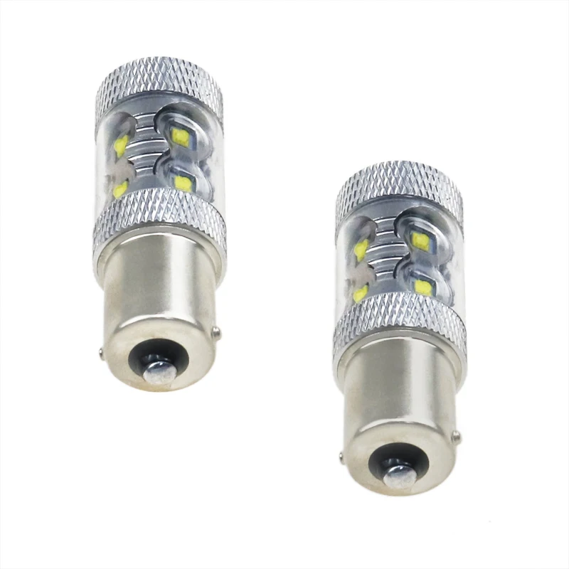 2 шт. светодиодный 1156 P21W BA15S 1157 BAY15D Canbus автомобильные лампы 1800Lm Обратный DRL Дневной