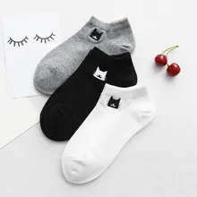 ChamsGend женские хлопковые носки креативные забавные носки с вышивкой кошки Прямая поставка A1