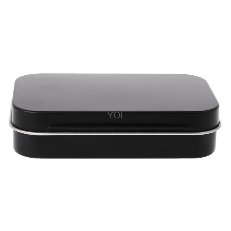 

Top Quality Storage Box Small Jewelry Candy Coin Key Organizer Tin Flip Black Gifts Sealed