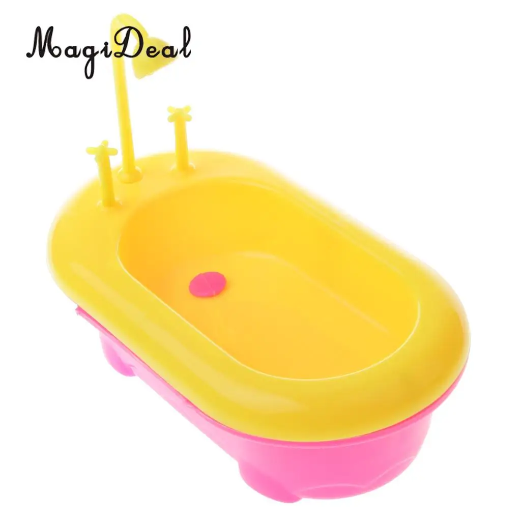 1Set Dollhouse Miniature Bathroom Set Bathtub Toilet Basin for Dolls House Accessory Kids Pretend Play Toys