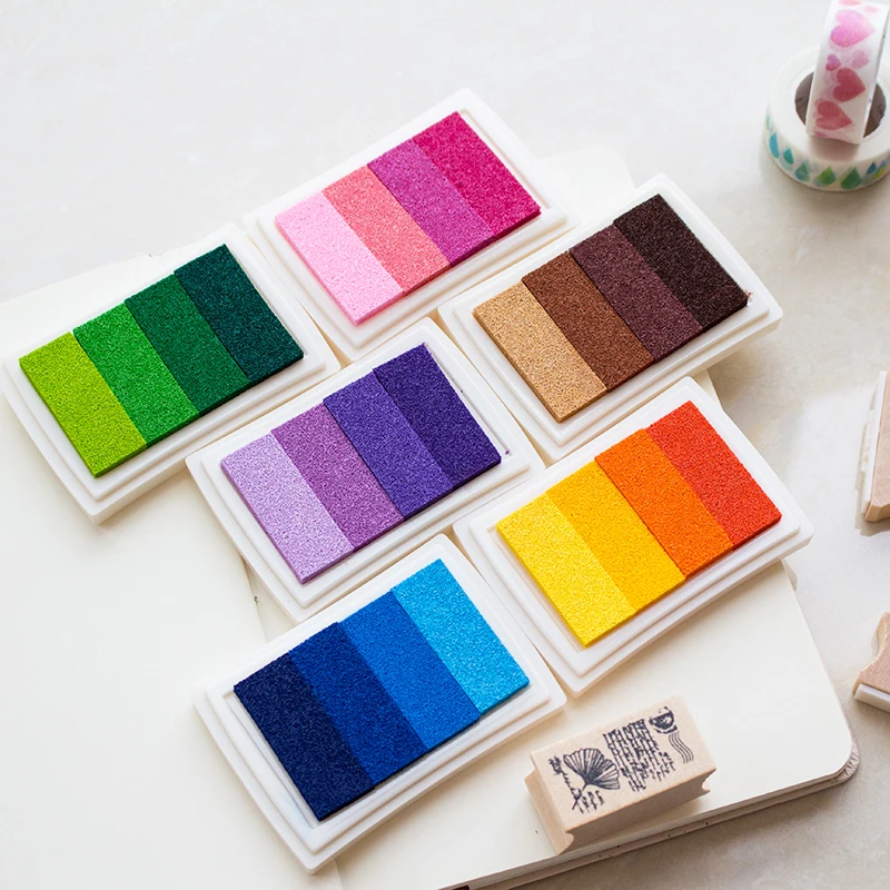 

Sale 1PC Decorations funny Fingerprint Cartoon Craft Inkpad set Colorful Festival Party DIY work Ink stamp pad