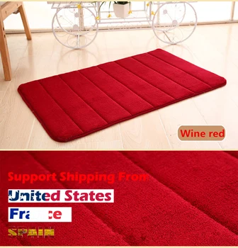 

Bathroom Memory Foam Bath Mat Absorbent Carpet Floor Soft Rug Mats Non Slip Bathroom Soft Coral Fleece Carpets Hot Sale