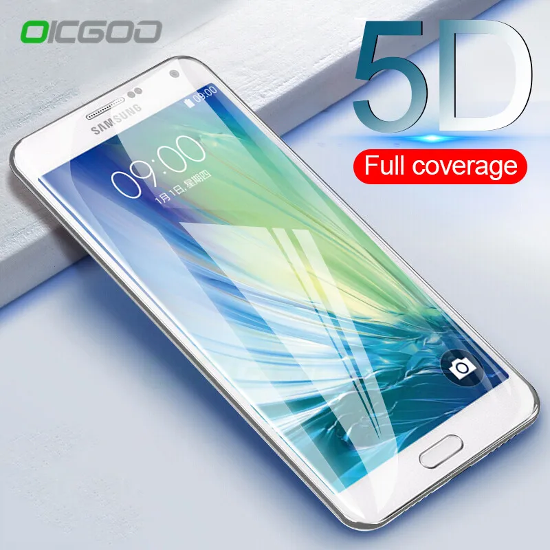 

OICGOO 5D Full Cover Tempered Glass For Samsung Galaxy A5 A3 A7 2017 HD Screen Protector For Samsung A3 A5 A7 A8 Plus 2018 Glass