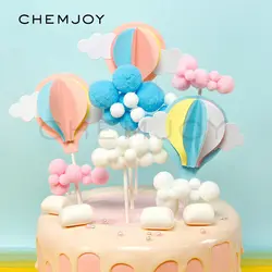 2 шт. розовый синий горячий воздух воздушный шар торт Toppers Baby Shower Пол выявить вечерние Декор Детские 1st украшения для торта на день рождения