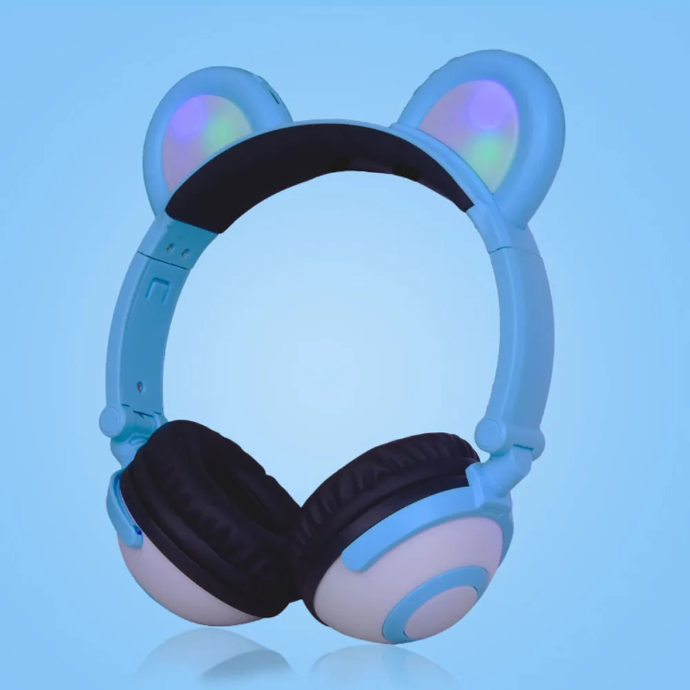 KidsIn наушники-вкладыши с кошачьими ушками светодиодный на ухо складные гарнитуры для детские наушники предназначены для занятий спортом; Простые и модные модели R0424
