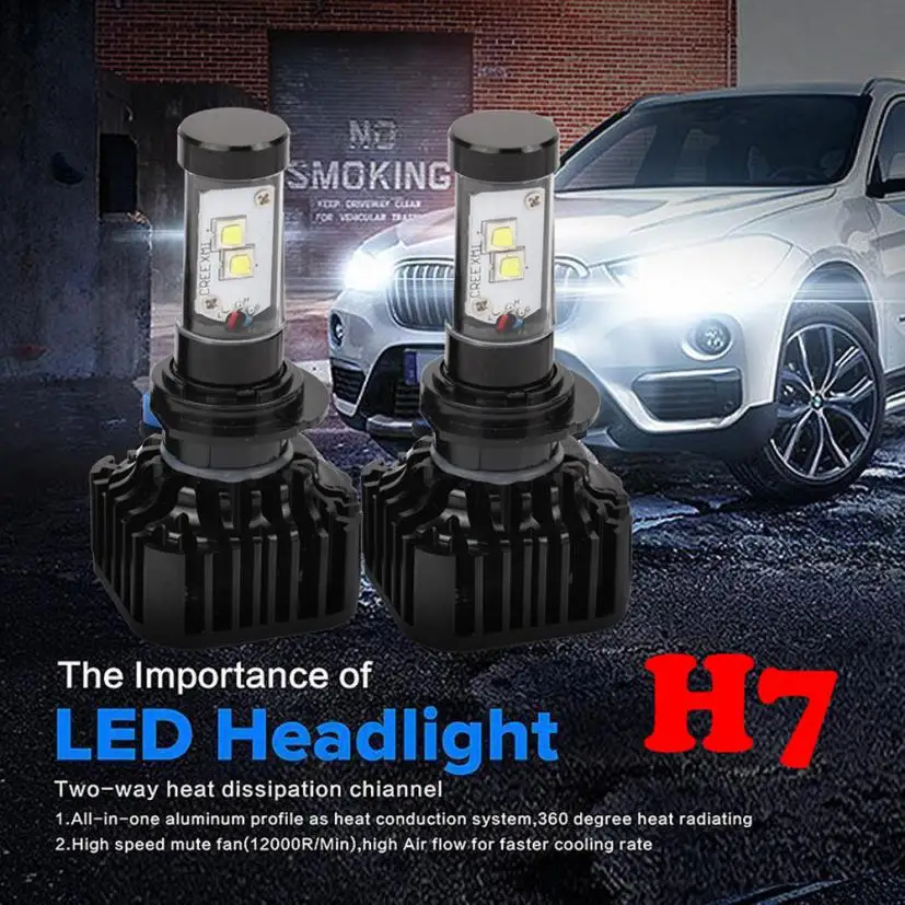 

2018 hot selling 80W 8000LM H7 LED Headlight Kit Low Beam Light Bulbs 6000K White High Power Vicky