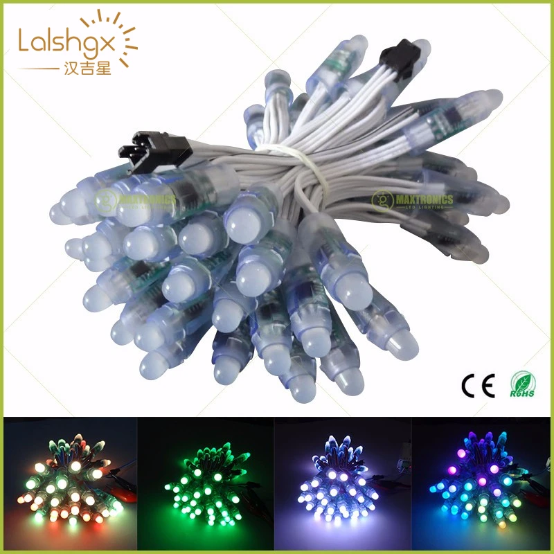 100 шт. DC5V/DC12V белый провод 12 мм WS2811 IC RGB светодиодный модуль цифровой полный цвет 3pin