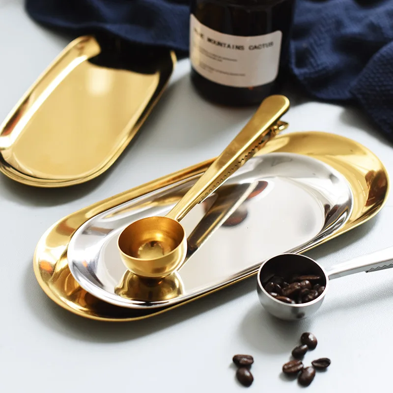 

Luxurious Metal Storage Tray Nordic Gold Oval Dotted Fruit Storage Plate Small Items Jewelry Display Tray Mirror for Home Decor
