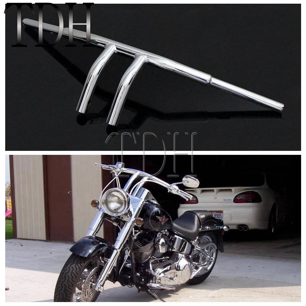 1-1/" Хромированный руль мотоцикла 8" Rise T Bars Fat Bar для Harley Chopper Cafe Racer Sportster Touring Dyna