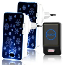 Творческий светоизлучающий Chord кольцо тон беспроводной дверной звонок с дистанционным управлением 1 Открытый передатчик 2 Крытый приемник