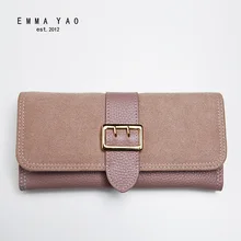 

EMMA YAO leather wallet female korean purse brand coin purses holders