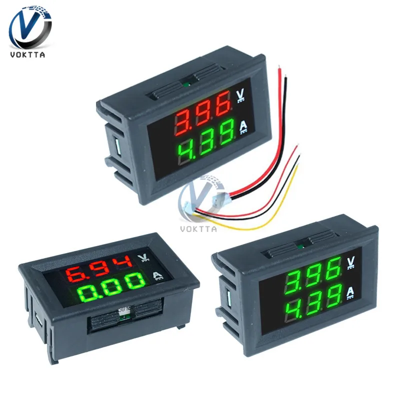 Постоянный ток 100 в 10 А 0,56 дюйма синий красный двойной светодиодный дисплей Мини цифровой вольтметр Амперметр Панель Ампер Вольт Напряжение измеритель тока тестер