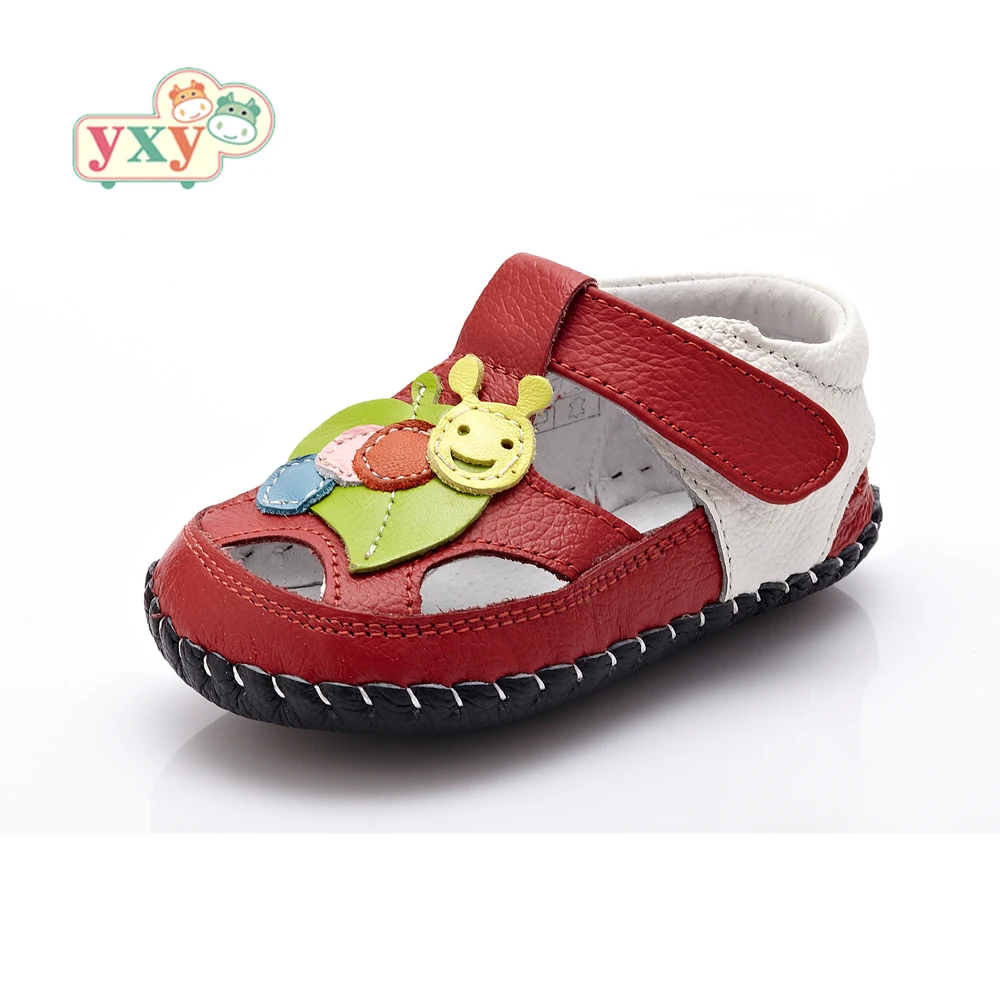 

YXY Brand 2019 summer genuine leather Hollow Caterpillar baby girls first walkers toddler hand-made Newborn sport shoes