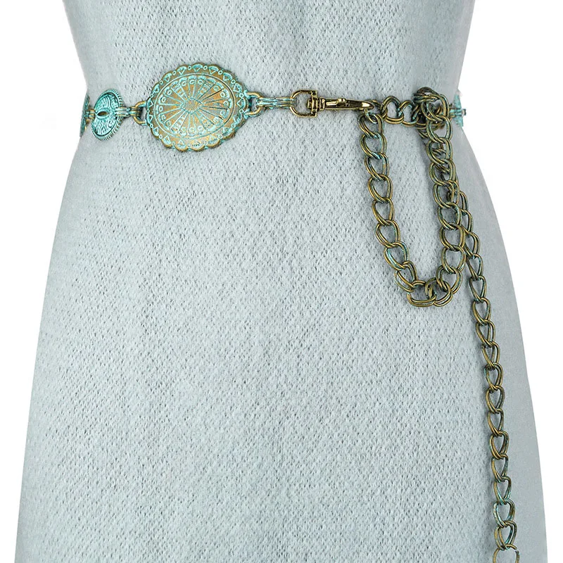  Badinka 2019 New Summer Vintage Metal Waist Chain Belt Female Boho Style Waistband Belts for Women 