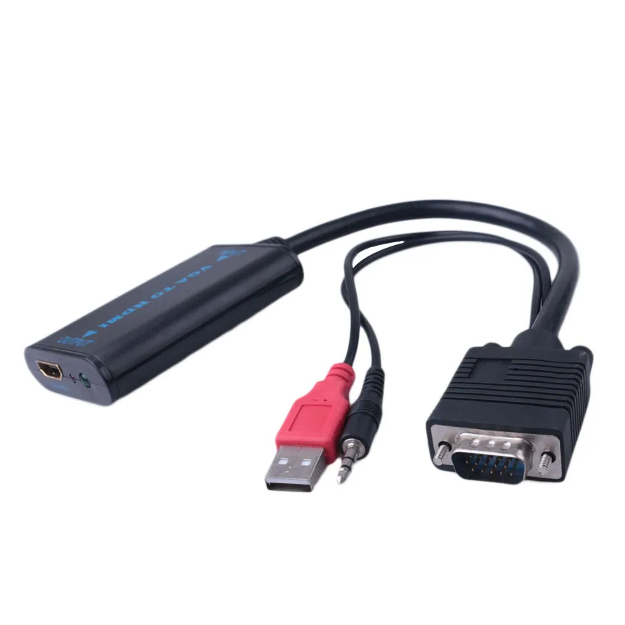  Nuovo VGA a HDMI Cavo HD Audio AV Convertitore Video HDTV Cavo per 1080 P Maschio-Femmina VGA2HDMI 