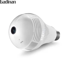 GADINAN Panoramic IP 3D VR 960P Wireless Camera WIFI Mini Bulb Light FishEye Surveillance 360 Degree CCTV Security Camera H.264+