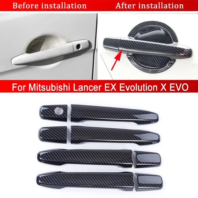 2019 New Exterior Door Handles ABS Carbon Fiber Door Handle Cover For