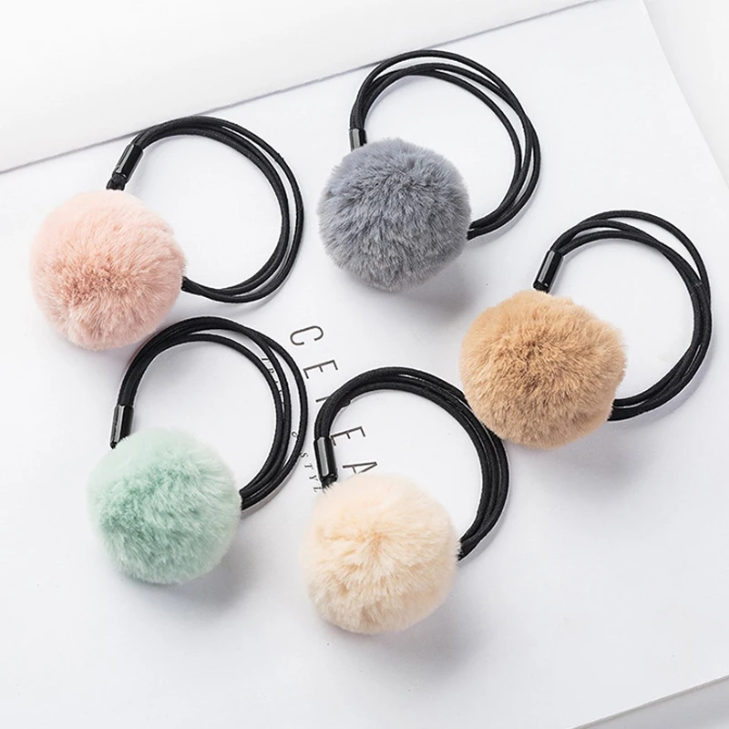 LOEEL 5Pcs/Lot Korean Headdress Girls Big Hair Ball Hair