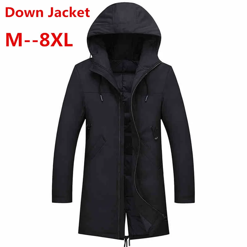 Плюс 8XL 6XL 5XL 4XL новые толстые зимние мужские пуховики брендовая одежда с капюшоном