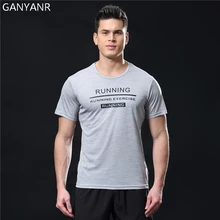 GANYANR футболка для бега, мужская спортивная футболка для тенниса, баскетбола, Спортивная футболка для занятий спортом, фитнесом, фитнесом, бегом, фитнесом, топы, Рашгард, тренировка упражнений