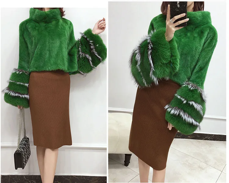 luxury brand genuine natural mink fur poncho coat (4)