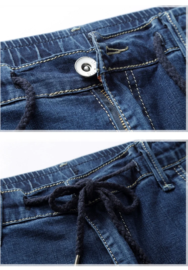 LONMMY плюс размер 5XL 6XL узкие джинсы мужские модные джинсовые дешевые джинсы повседневные эластичные шнурки отверстия летние шорты мужские Новые