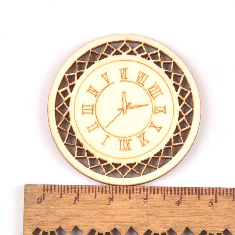 8 шт. микс круглые часы из натурального дерева Скрапбукинг Carft для домашнего декора diy аксессуары ручной работы 45 мм MT2144 - Цвет: 1