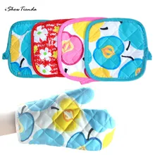 Новинка, Лидер продаж, 1 шт., 23x13 см, для приготовления пищи, хлопковые перчатки для микроволновой печи, перчатки и 1 шт., 16*16 см, коврик для горшка, термостойкая, защищенная прихватка, Новинка