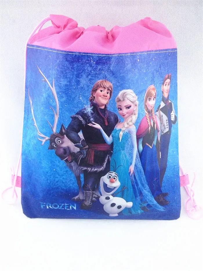 Disney Мультфильм Drawstring сумки Дети Замороженные Сумка Микки хранения день рождения девочки мальчика подарок карман ребенок плавательный