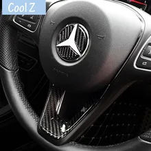 Car Styling Carbon Fiber font b Interior b font Sticker Steering Wheel Emblem Sticker Decal For