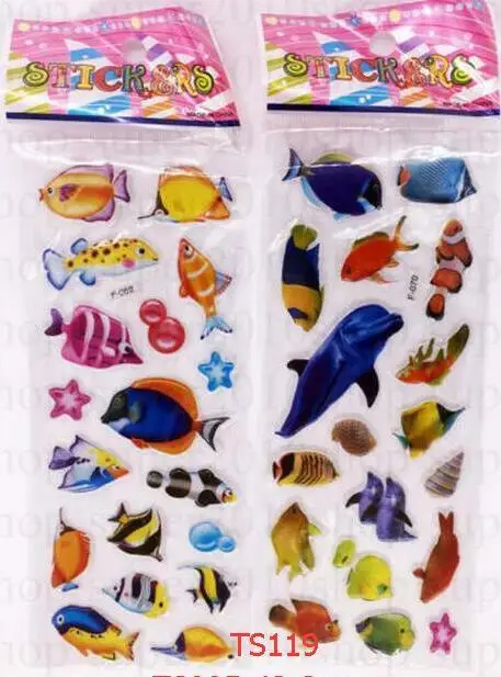3D наклейки с изображением рыбы и дельфинов для скрапбукинга и бумажных крафов-Детские вечерние подарки для дня рождения, рождественский подарок