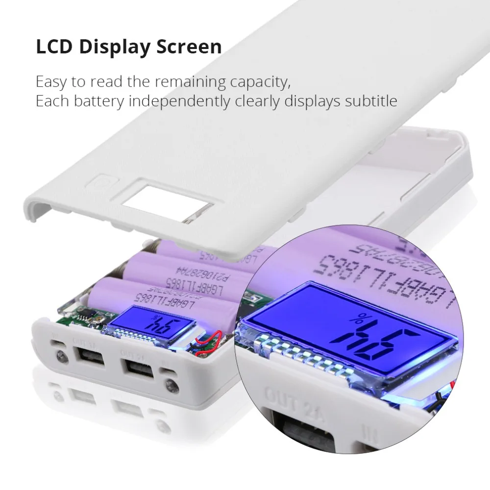 

DIY Battery Charger Box for 8x18650 Power Bank Box Dual USB for 18650 Battery Charger Case for iPhon Xiaomi MP3 Power Bank Case