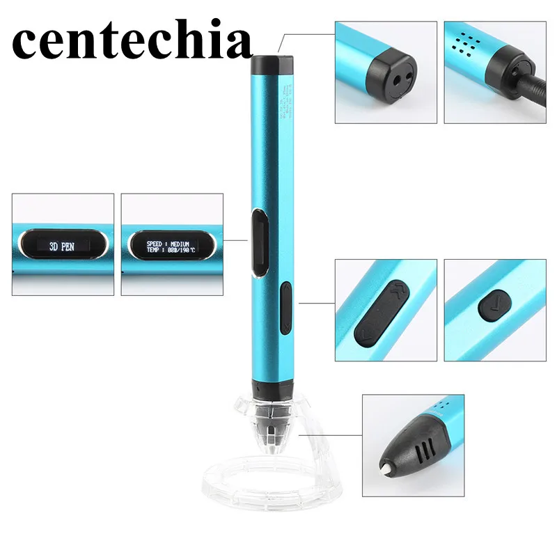 3D ручки Centechia 5nd поколения DIY 3d принтер ручка с бесплатным ABS/PLA художественная 3d Ручка для детей Рождественский подарок на день рождения инструменты для рисования