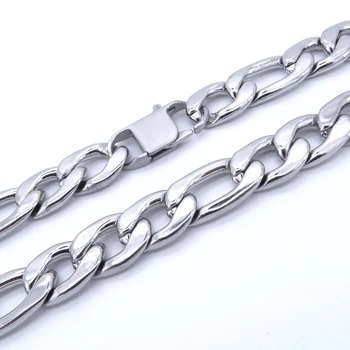 100% Solid Stainless Steel Necklace 15MM Width 20''-36'' Inches Heavy Men Fashion Jewelry T and CO Figaro Chain Masculine Choker 1