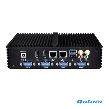 

OEM 6 COM Industrial PC Fanless Mini PC Qotom-Q310P with Celeron Processor 3215U ( 1.70 GHz, Broadwell) ,RS485 VGA Option