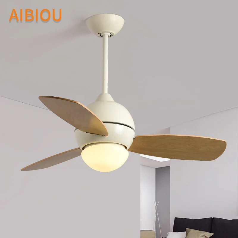 Us 193 8 49 Off Aibiou Modern Ceiling Fan With Lights For Dining Room Led Ceiling Fans Light 220v Wooden Fan Lighting Fixtures In Ceiling Fans From
