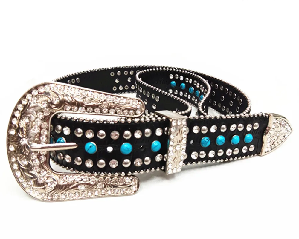 

The original diamond three-piece belt Turkey blue diamond belt is 3.8 CM