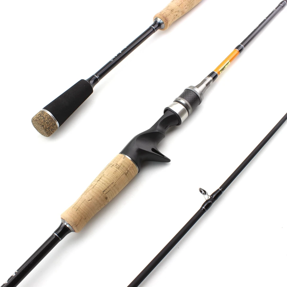 

1.8m lure rod 2 Tips M/MH power 10-28g Lure Weight 8-16Ib Carbon Carp Casting Fishing Rod wooden handle pole