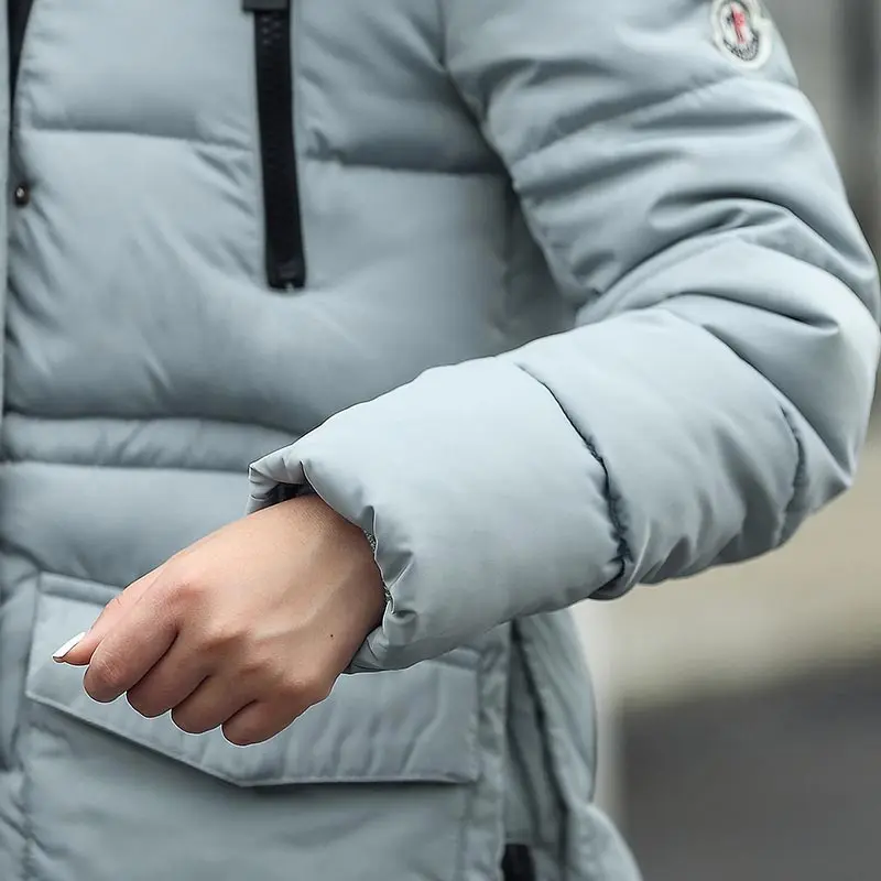 2017 New Womens Winter Jackets And Coats Slim Thick Warm Coat Zipper Cotton Parkas Women Red Black NW0002