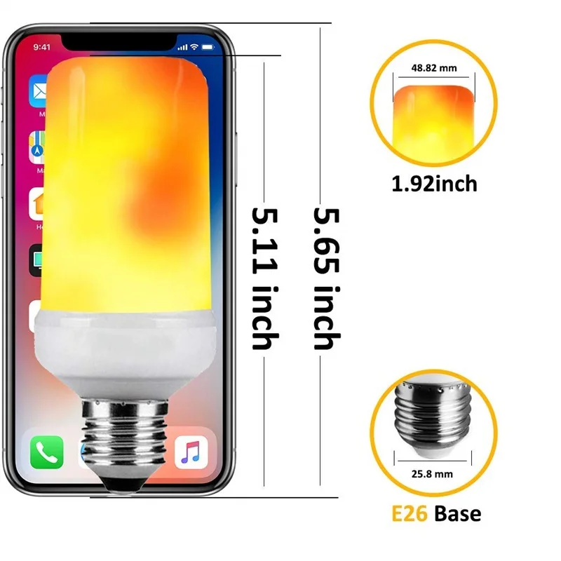 Новинка, 3 Вт, 5 Вт, 9 Вт, E27, E14, E26, E27, лампочка с пламенем, 85-265 в, светодиодный светильник с эффектом пламени, лампы с мерцающим декором, светодиодный светильник
