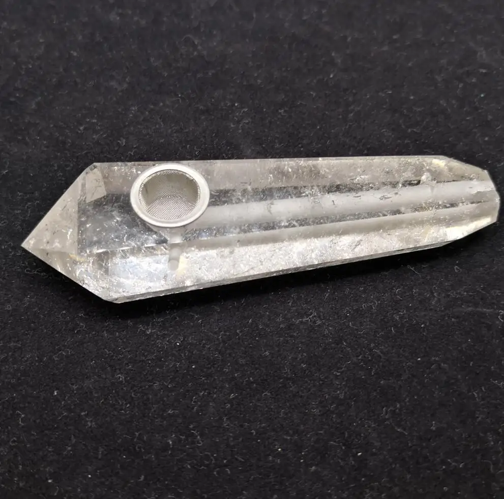 

Natural Quartz Crystal prism Smoking screen Pipe Cigarette Pipe Tobacco