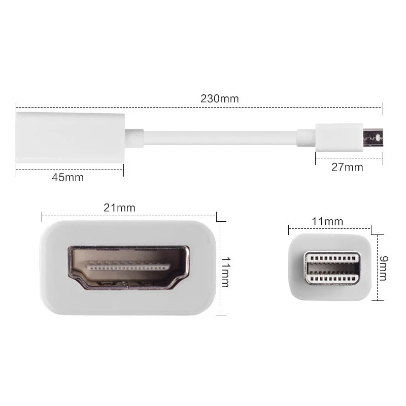 Переходник Mini DP HDMI кабель дисплея Порт Thunderbolt штекер гнездо конвертер для Apple Mac