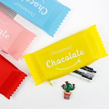 Cute Silicone Candy House Pencil Case Kawaii Creative Pencil Box Student Solid Color Pencil Bag For Kids Gift Office Supplies 2018 creative kawaii metal flamingos pencil case bag office