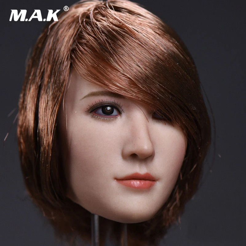 

TOYS 1:6 Scale Beauty Female Short Red Wine Color Head Sculpt Fit 12" PH Female pale Colo Body Action Figure Doll