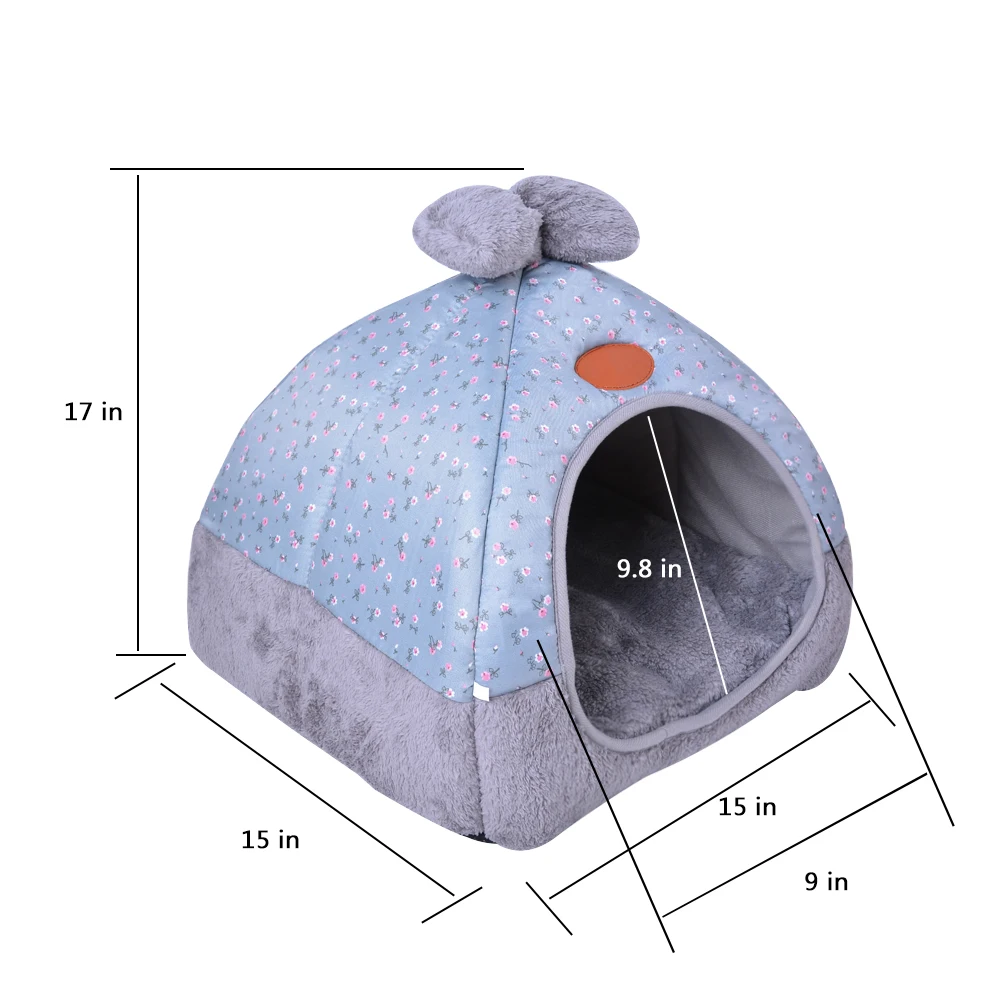 DIDIHOU дом кровать для кошки Лук Мягкий Wamr Кровать Дом зимняя кровать для собаки, Конура для маленького среднего щенка котенка 1 шт