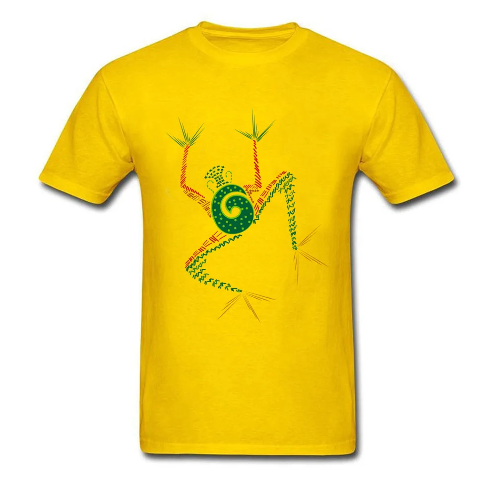 The Tribal frog Round Collar T-shirts Summer Tops & Tees Short Sleeve Funny 100% Cotton Summer Tee Shirt Gift Boy The Tribal frog yellow