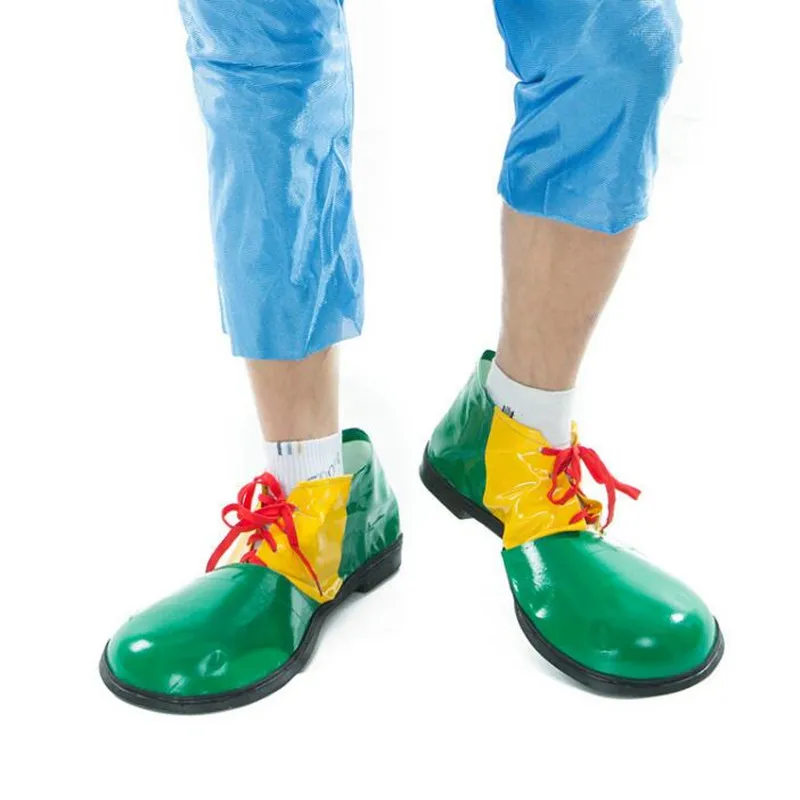 Забавная шляпа клоуна парик маска обувь сумка Цирк Клоун представление одежда косплей реквизит Вечерние платья Рождество Хэллоуин - Цвет: green shoes