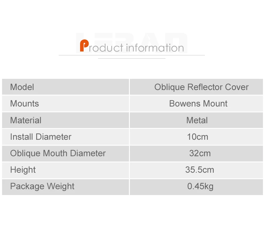 10Photo studio kit Oblique Reflector Cover Bowens Mount Premium Background Backlight Reflector wClip